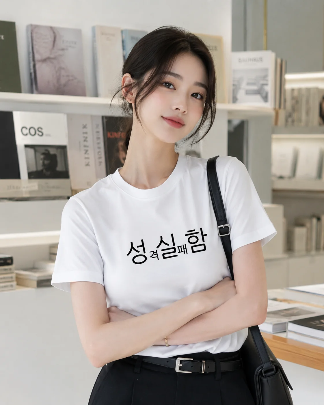 With Some Korean Text Print T-Shirt Casual Streetwear Top Summer Funny Fashion Harajuku Kawaii T-shirt Women's Y2K Clothing