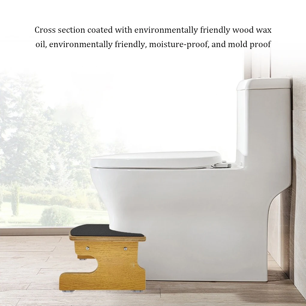 

Wood Toilet Stool Anti-Skid Heavy Duty C Shape Foot Holder Bench Toddler Footstool Practical for Bathroom Accessories