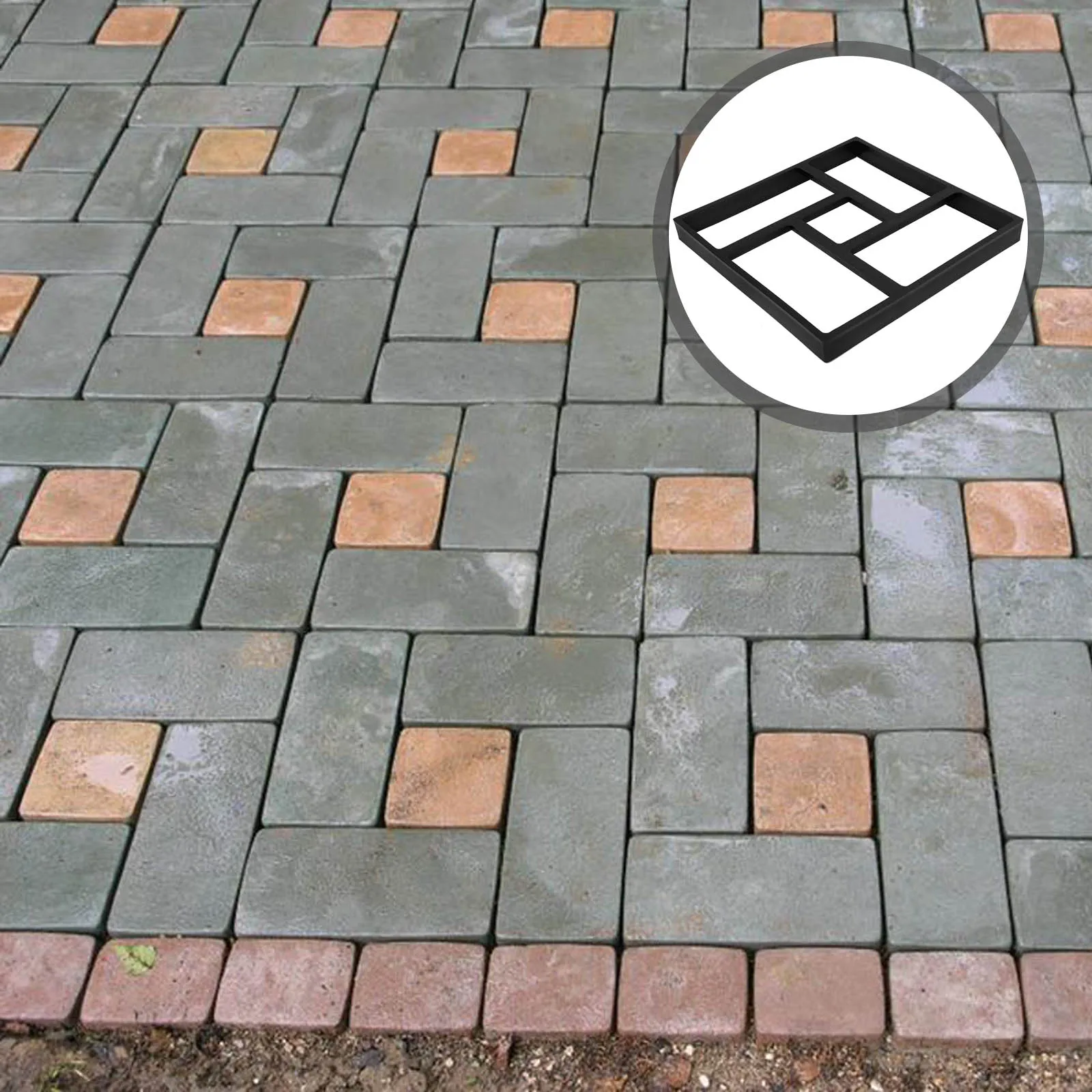 

1pcs Garden Stepping Stone Molds Reusable Plastic Pavement Mold Concrete Walkway Tool Path Maker Floor Tile Mould Paving