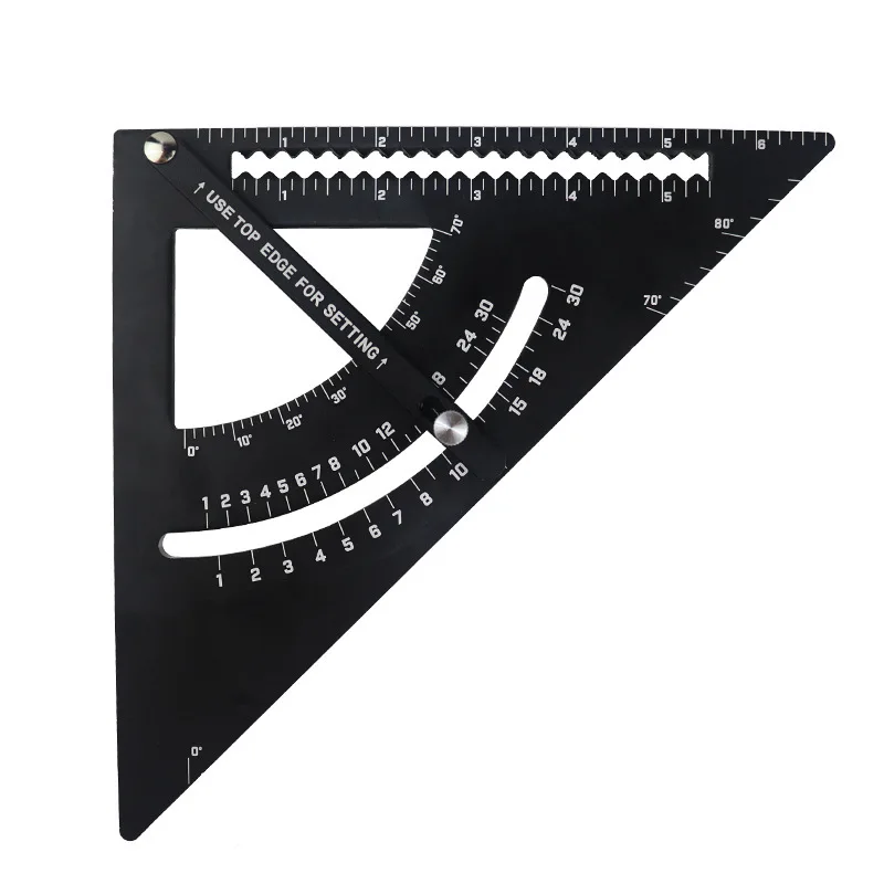 

45 degree and 90 degree triangular ruler, thickened and adjustable aluminum alloy triangular board woodworking square ruler
