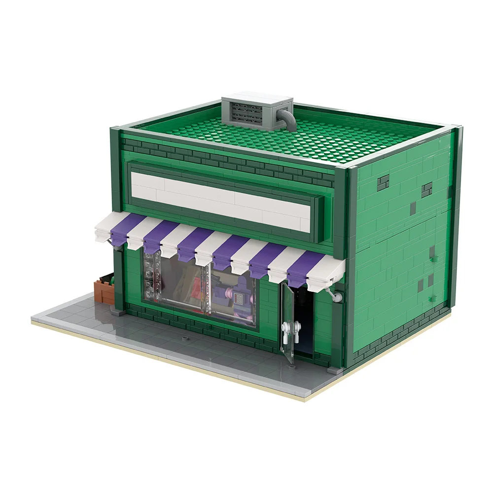 MOC Simpsoned Anime Baseball Card Shop Building Blocks Model Springfield The Android's Dungeon Modular Bricks Assembly Toys Gift