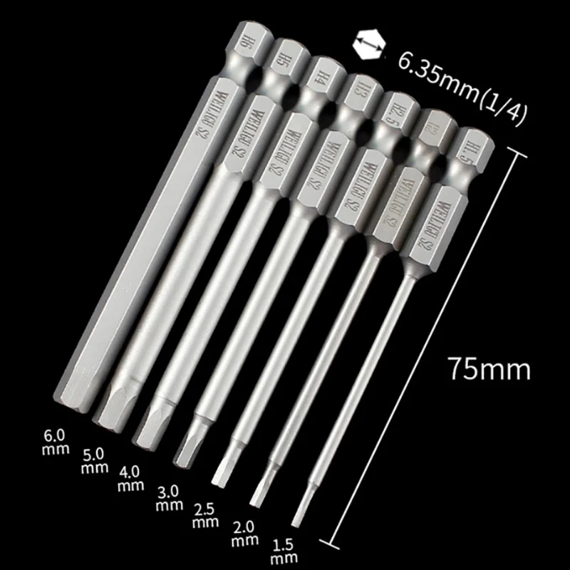 Hexagon socket screwdriver bit H1.5-H8