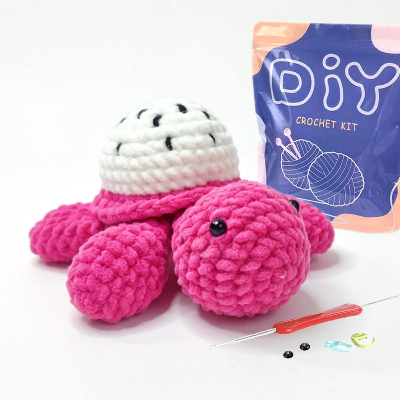 YAMAXIN Kit de Ganchillo de Tortuga para Principiantes, Set de Ganchillo DIY Amigurumi con Manual de Instrucciones y Video de Enseñanza
