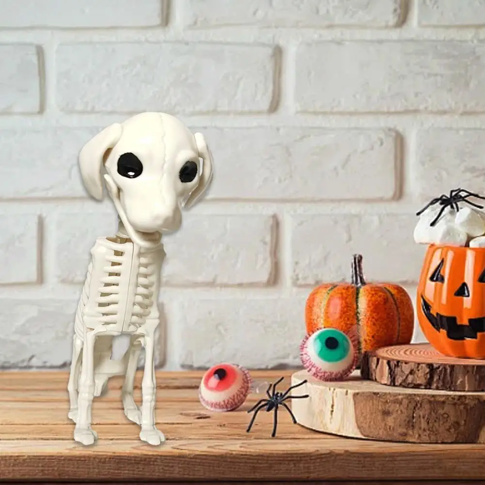 2024 Creative Halloween Decoration Dog Skeleton Decoration Figurines Portable Halloween Puppy Skeleton Table Decoration For Desk