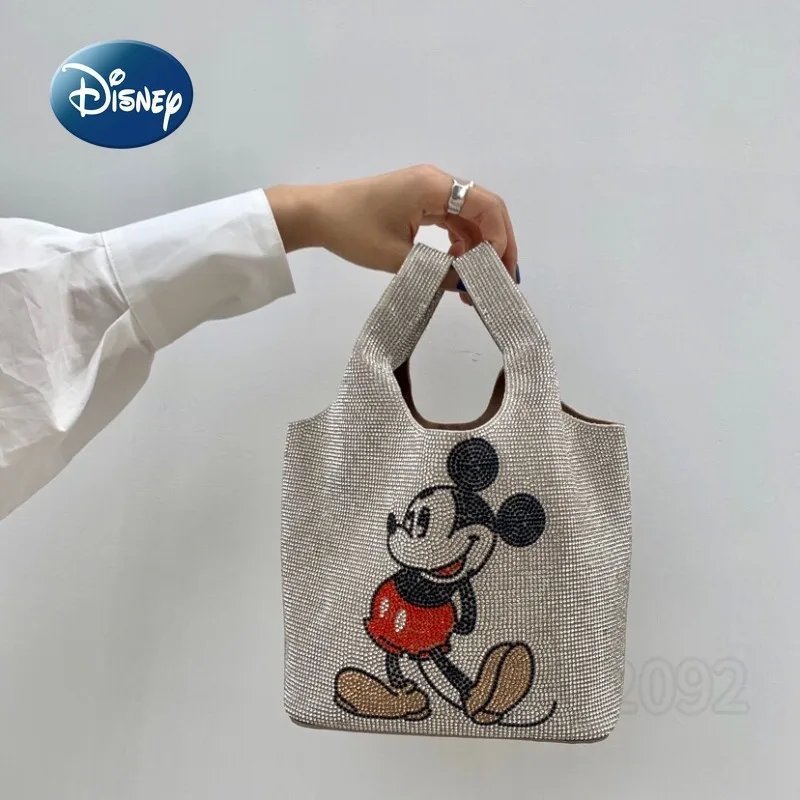 Disney Mickey\'s New Women\'s Bag Luxury Brand Fashion Women\'s Handbag Diamond-encrusted High-quality Large-capacity Bucket Bag