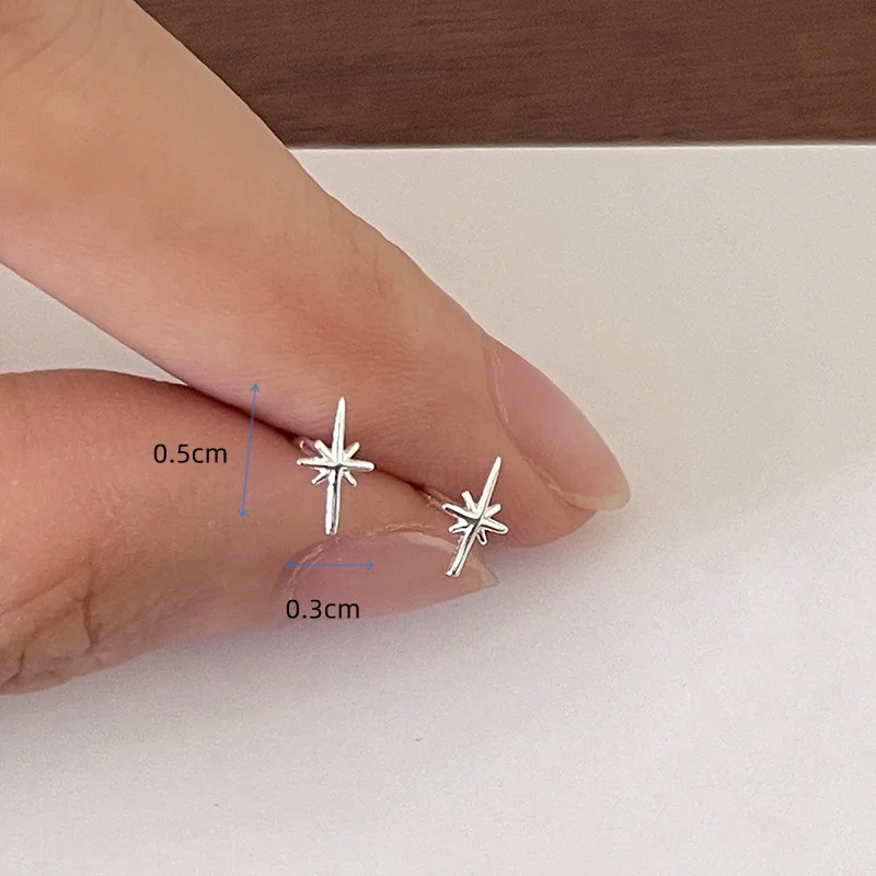 Punk Small Cross Hollow Stud Earrings For Women Ear Piercing Star Earrings Men Pierced Unusual Party Earrings Jewelry Gifts