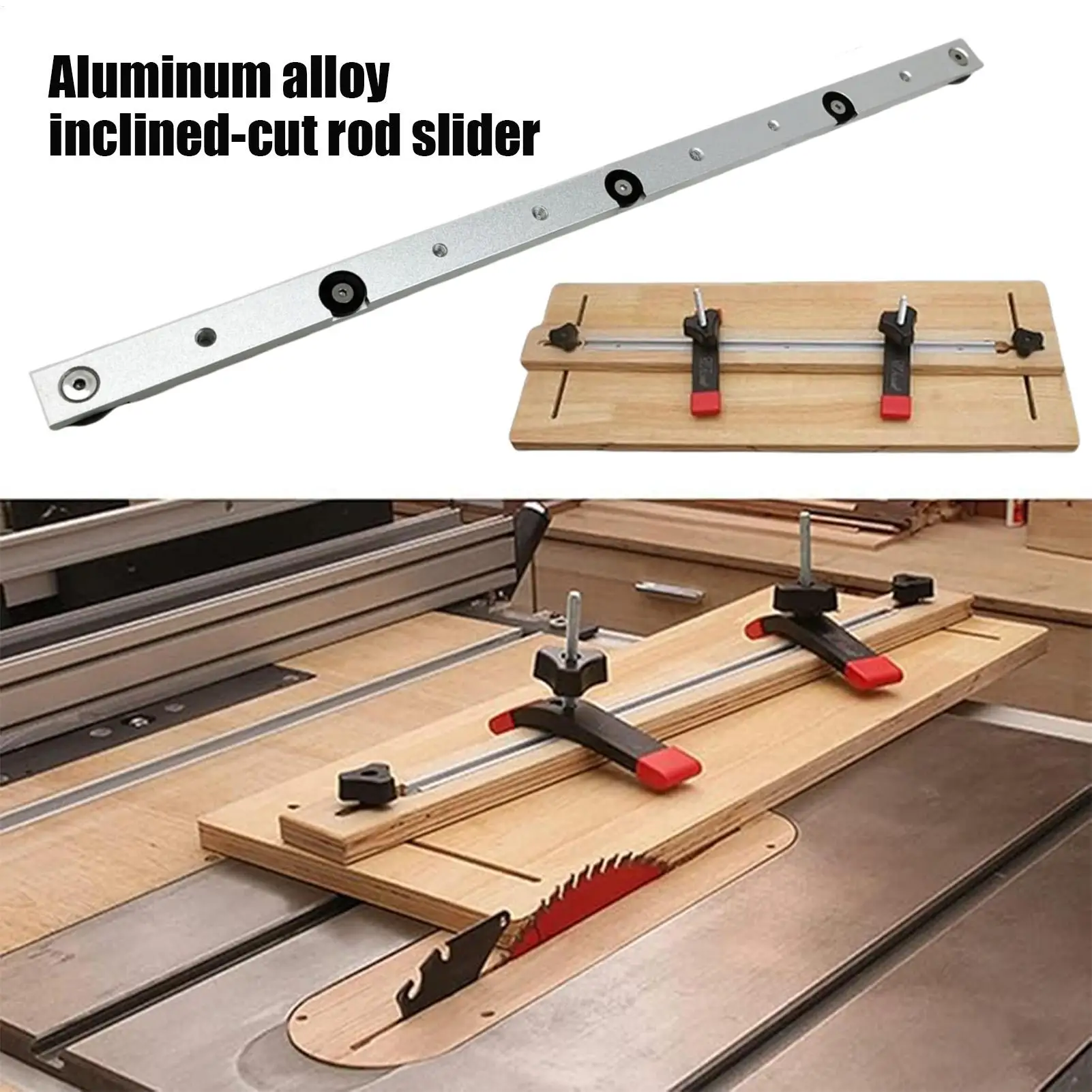 Batang Miter untuk Gergaji Meja Batang Gergaji Meja Akurat 450Mm Alat Campuran Aluminium untuk Perlengkapan Jig Proyek Kerajinan Konstruksi T-slot