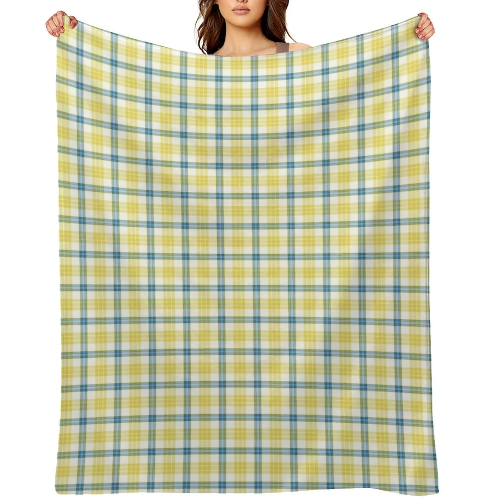 McGrath Tartan Blue and Yellow Irish Plaid Throw Blanket Blankets For Bed Stuffeds Plaid Furry Blankets