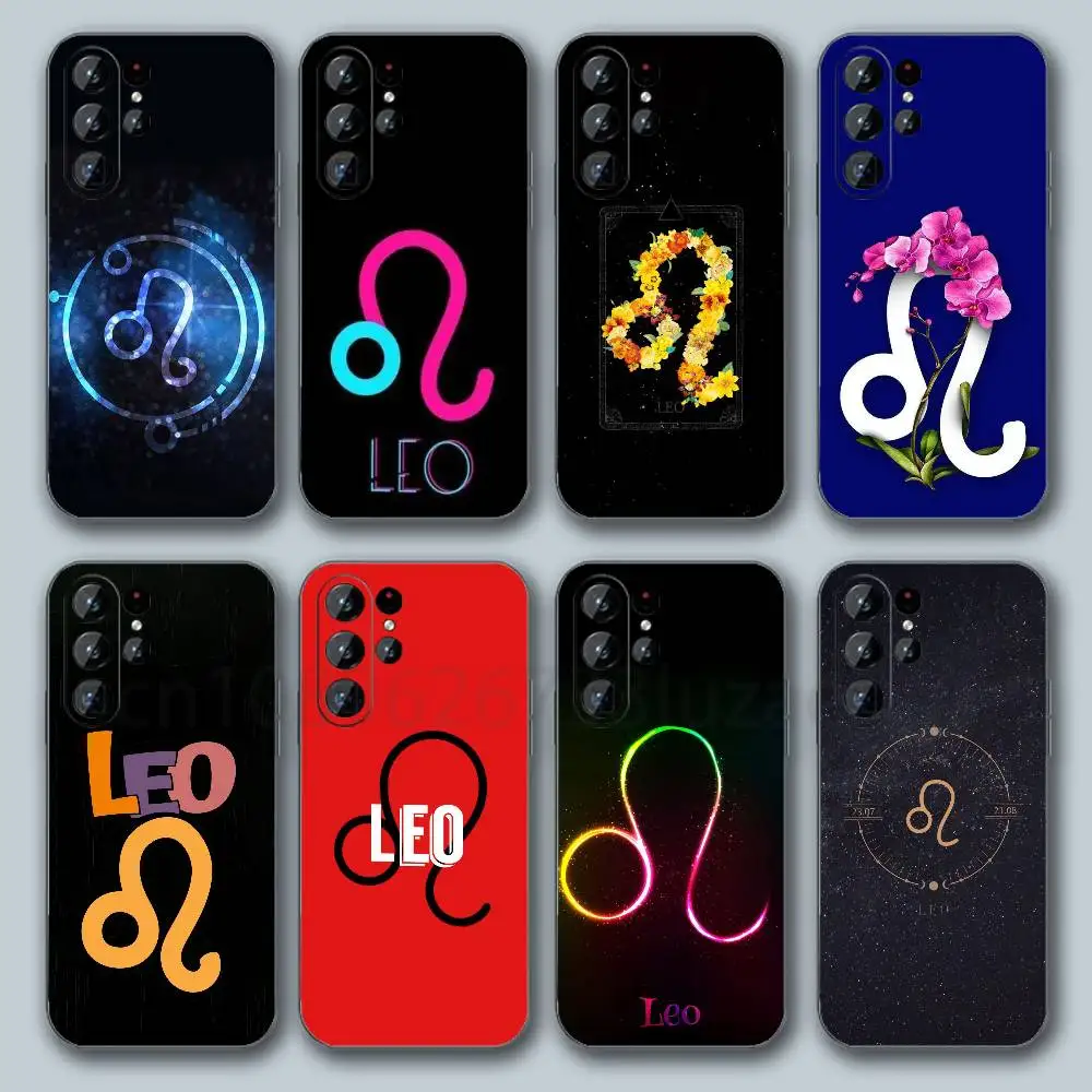 12 Zodiac Signs Leo  Phone Case For Samsung Galaxy S26 S25 S24 S23 S22 S21 FE Plus Ultra Cover TPU Shockproof Phone Cover S 25