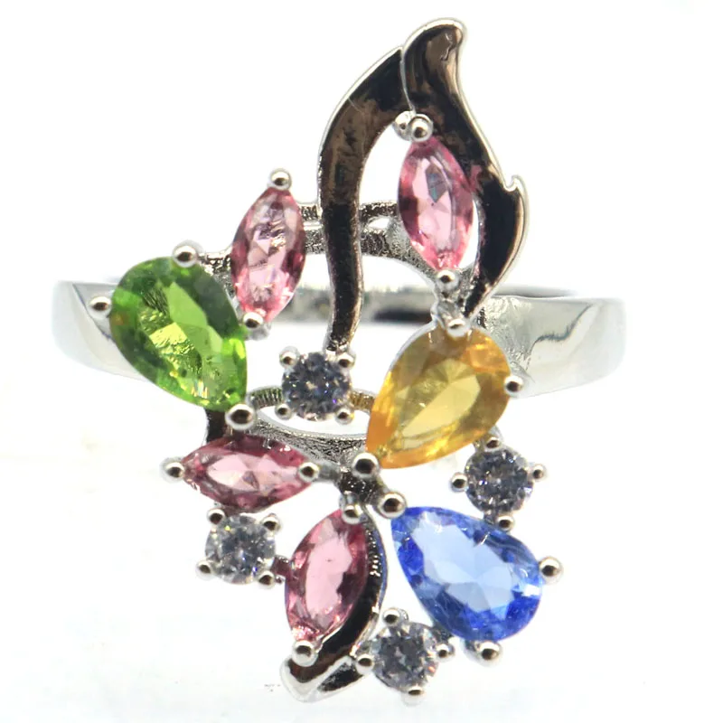 

Buy 4 Get 1 Free 25x15mm SheCrown Green Tsavorite Garnet Pink Kunzite Swiss Blue Topaz CZ Weddings Silver Rings Many Sizes