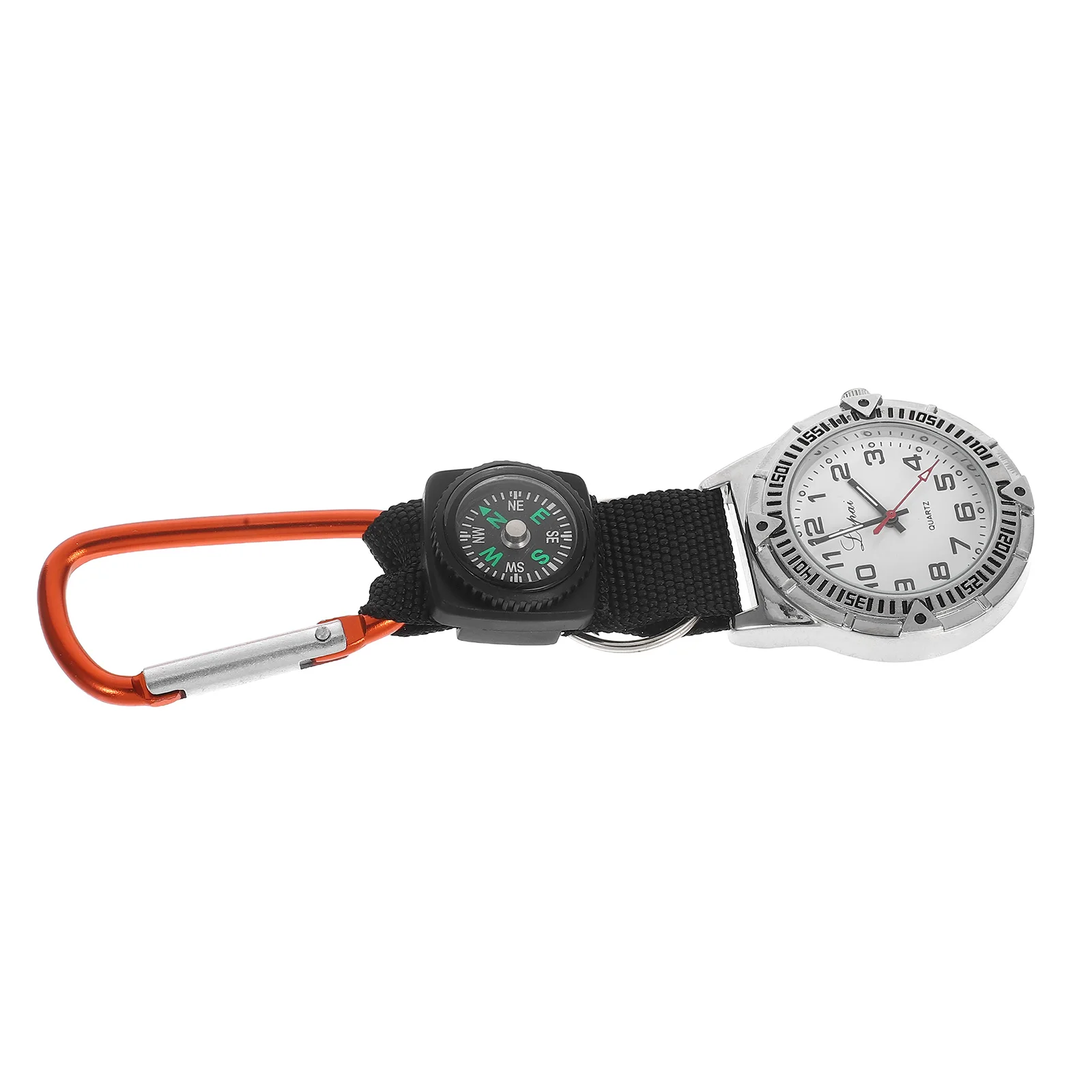 

Mountaineering Clip-on Nurse Watch Carabiner Compass Watch Outdoors Travel Hiking Glow Pointer Simple Pocket Watches for Doctors