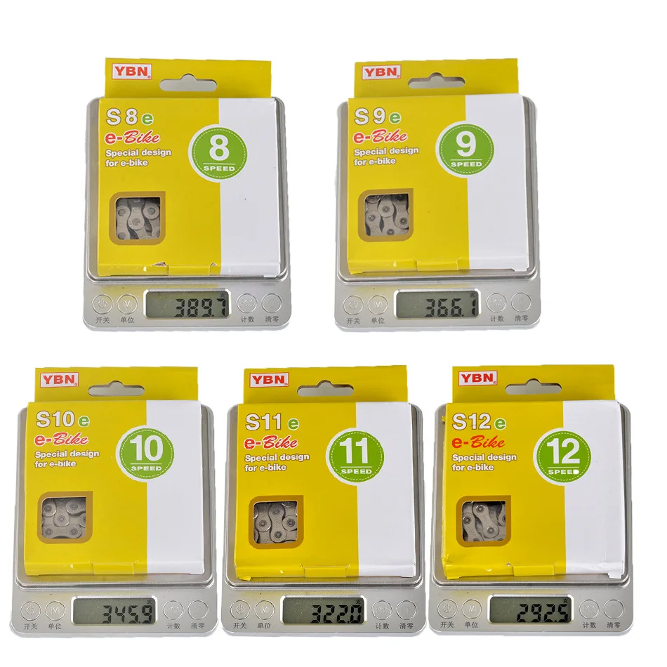 

YBN E-BIKE Electric Bicycle Chain 8/9/10/11/12 Speed 136 Links High Strength Anti-Rust Anti-Slip Variable Speed Flywheel Chain