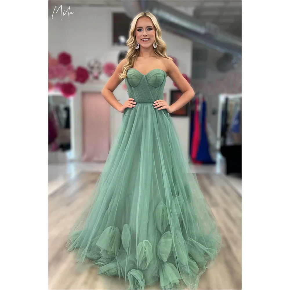 

Простое платье для выпускного вечера Mila Green без рукавов, роскошные вечерние платья без бретелек по индивидуальному заказу, платья de fiesta 2025