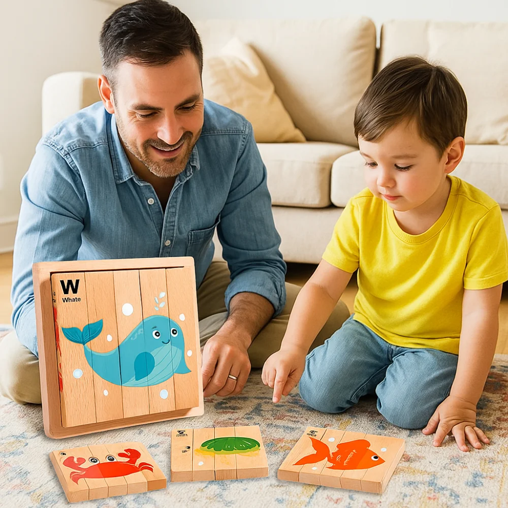 

Wooden Kids Wooden Animals Puzzle Matching Montessori Traffic Wood Puzzle Toys Cartoon Animal Exquisite Educational Jigsaw Toys