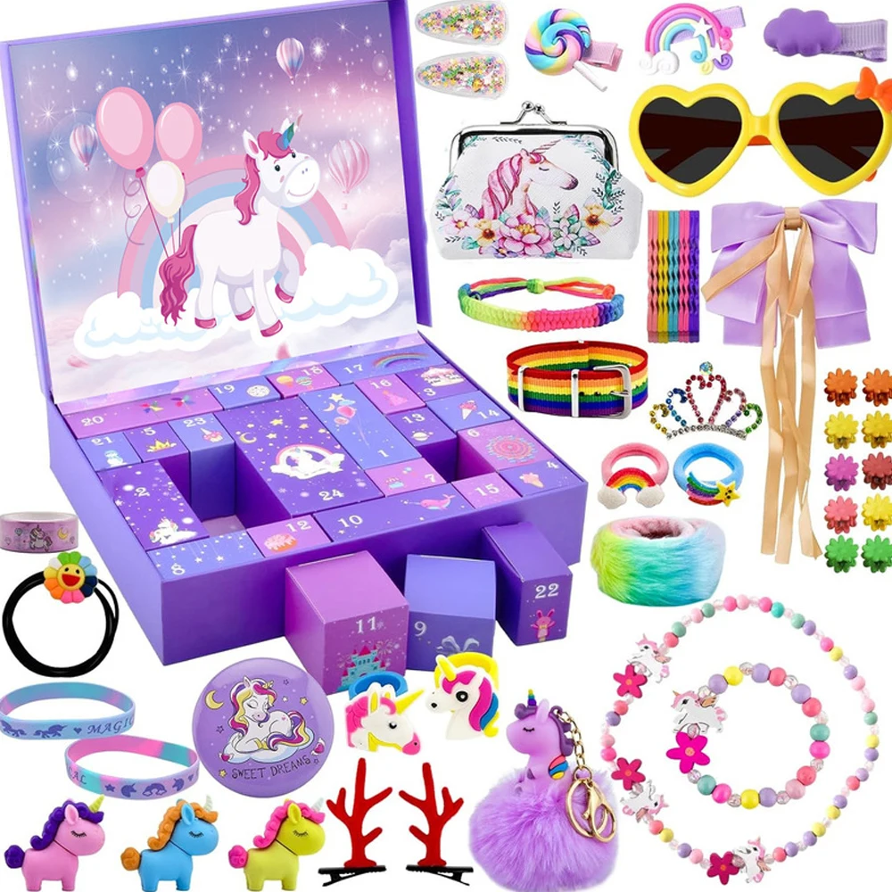 2024 ใหม่คริสต์มาสกล่องลึกลับ Advent ปฏิทินชุดเจ้าหญิง Mermaid Princess อุปกรณ์เสริม DIY ชุดสาววันหยุดคริสต์มาสของขวัญ