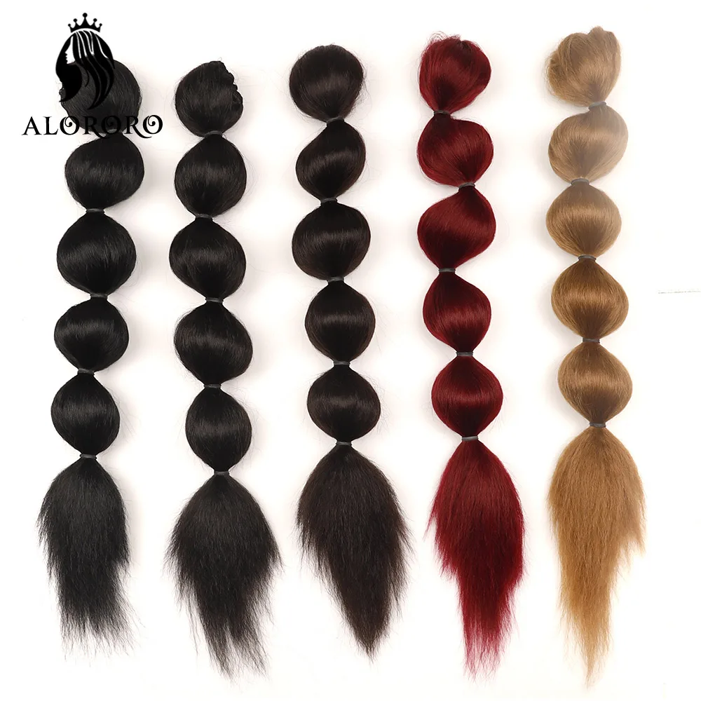 Alororo Synthetic Bubble Ponytail  Long Lantern Braiding Ponytail  Clip In Hair Extensions Natural Fake Hair Pieces For Women