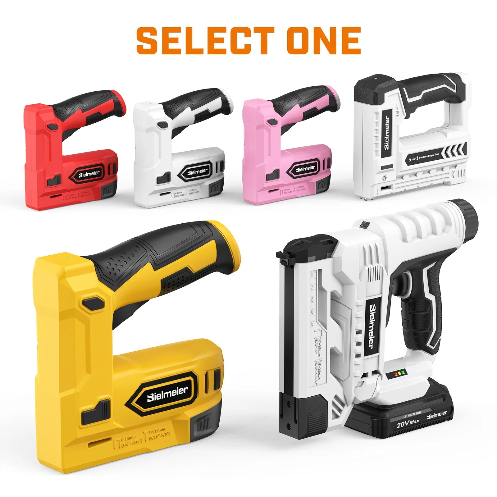

Bielmeier 20V/4V Cordless 2-in-1 Stapler/Brad Nailer, Brad Nailer Without Compressor And Cord, Lightweight Design, with Battery&Charger, 1600pcs Nails And Staples, for Carpentry And Home Improvement & Perfect Gifts