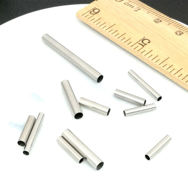 50Pcs/lot 304 Stainless Steel 10 15 20 25 30mm Stright Tube Beads Connector for DIY Bracelet Necklace Jewelry Making Findings