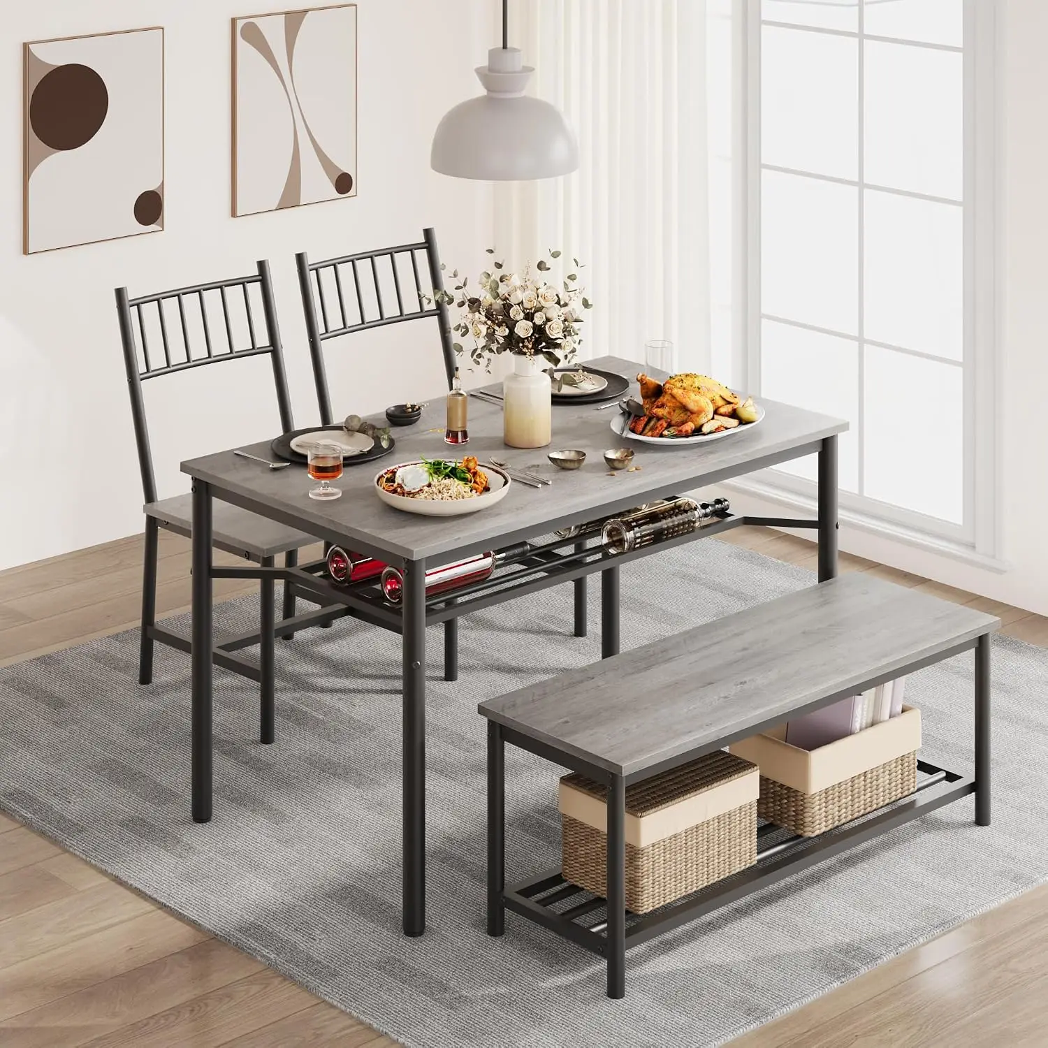 Farmhouse Dining Table Set 2