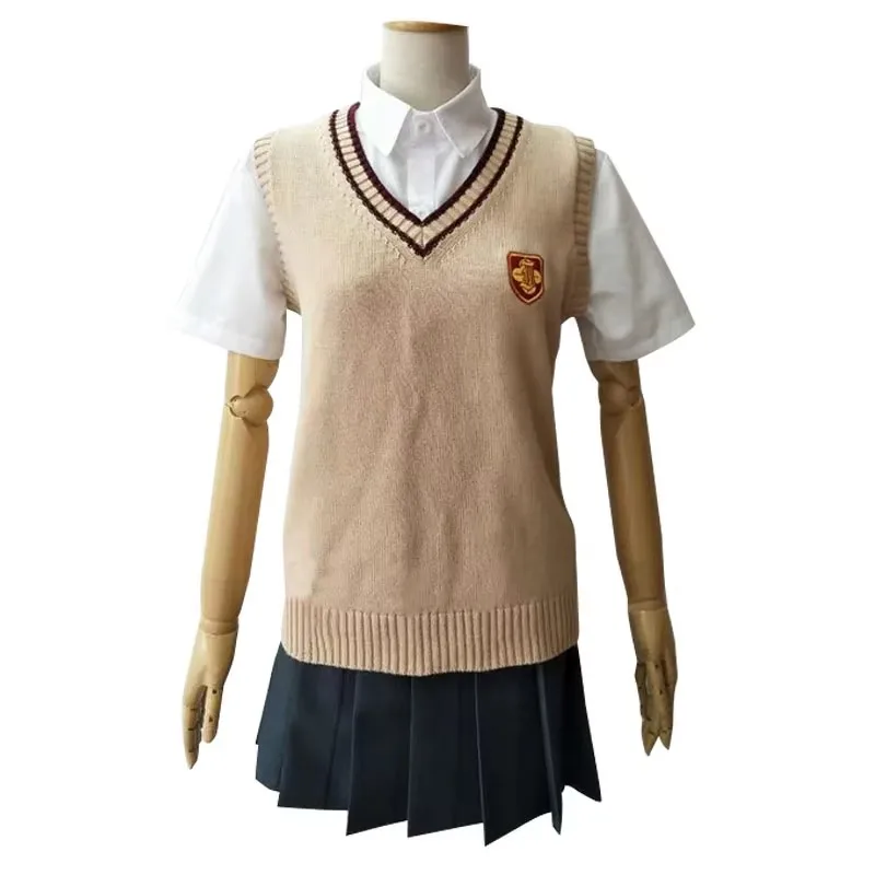 Anime Misaka Mikoto Costume Shirai Kuroko Cosplay Girl's School Uniform Send Hair Accessories Armband