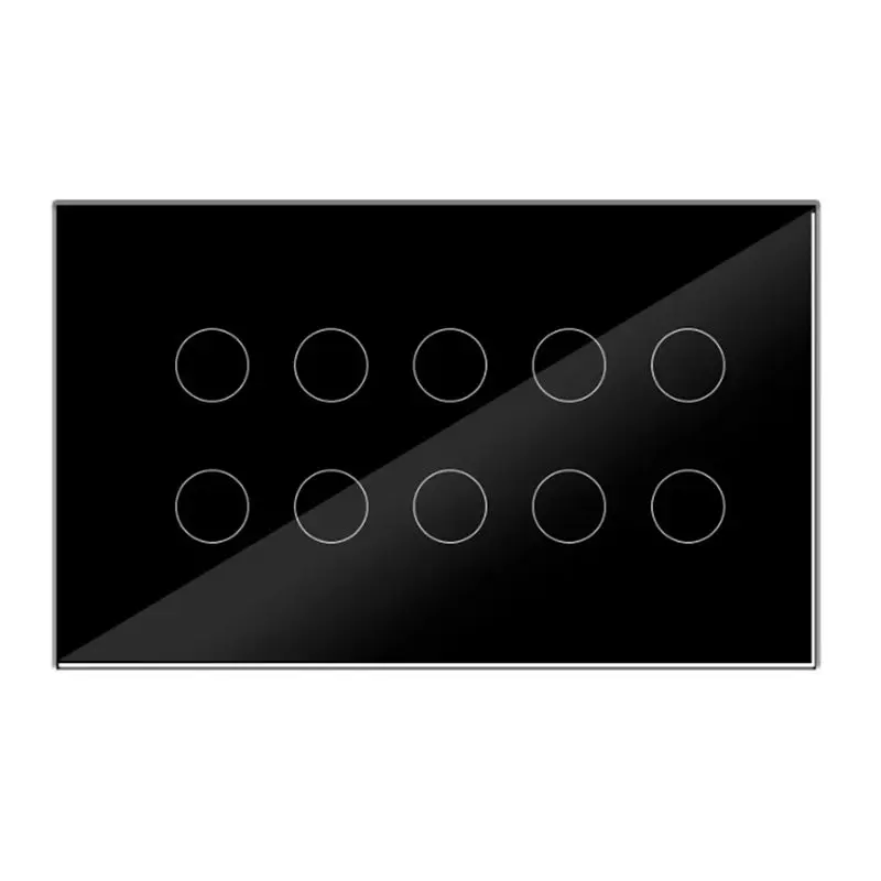 

A23F-10-Way Tuya Wifi Smart Touch Light Wall Switch Glass Panel App Compatible With Alexa Google Home Whole House Control
