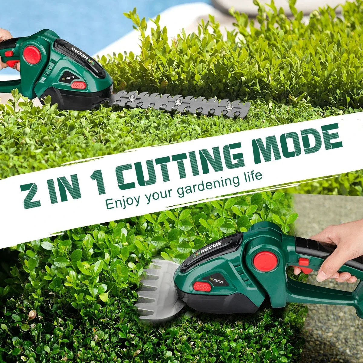 Imagem -04 - Handheld Cordless Elétrica Hedge Trimmer em Arbusto Doméstico Poda de Ervas Daninhas Cortador de Grama Garden Tool 20000rpm