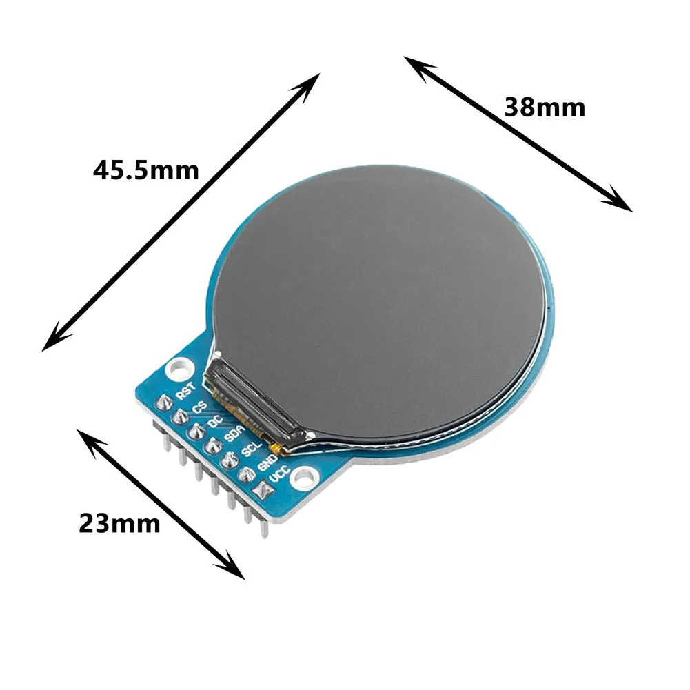 2PCS 1.28 Inch Circular For TFT Screen Driver Chip For GC9A01 For IPS Full Viewing Angle For Arduino 240 X 240 Display Module