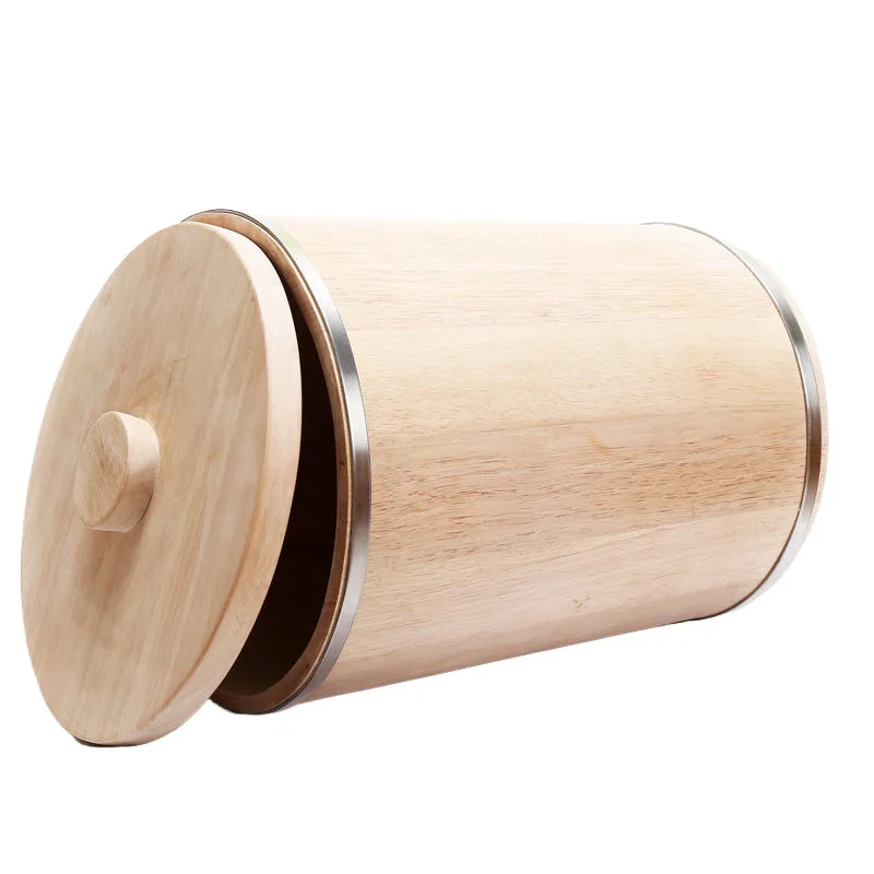 

Wooden rice barrel household 10kg, rice box noodle barrel
