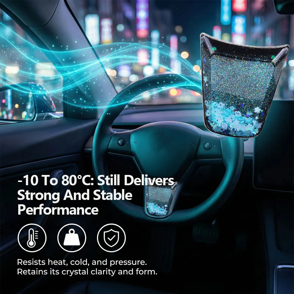Steering Wheel Panel Decorative Frame Sequins Decoration Accessories for Tesla Model 3/Y Car Modification - view 4