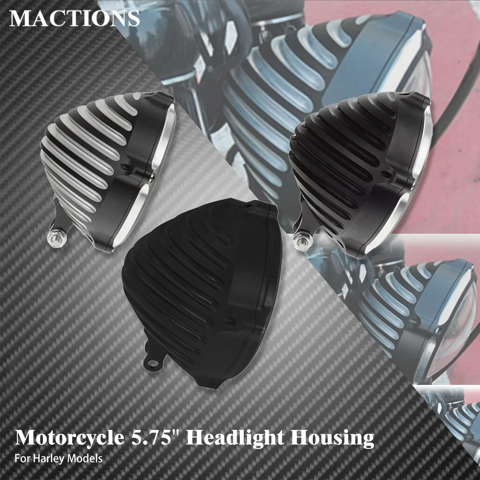 Motorcycle Headlight Housing 5.75'' Front LED Headlamp Bottom Mount Buckets Cover CNC For Harley Sportster XL Softail Dyna FXSTC