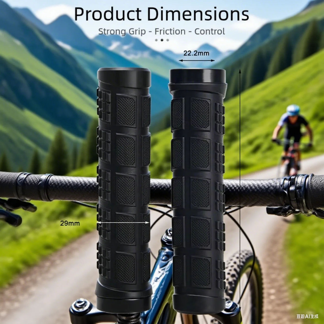 

Lock-On MTB Bike Grips - Aluminum Alloy Single-Side Locking Rubber Handlebar Grips Waterproof Lightweight Cycling Gear
