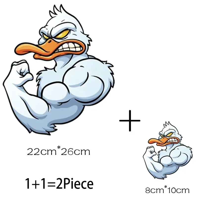 2Pcs/Lot Boxing Duck Bee Cute Heat Thermal Transfer Stickers For Clothes Iron On Thermo Adhesive Fusible Ironing T Shirt Patches