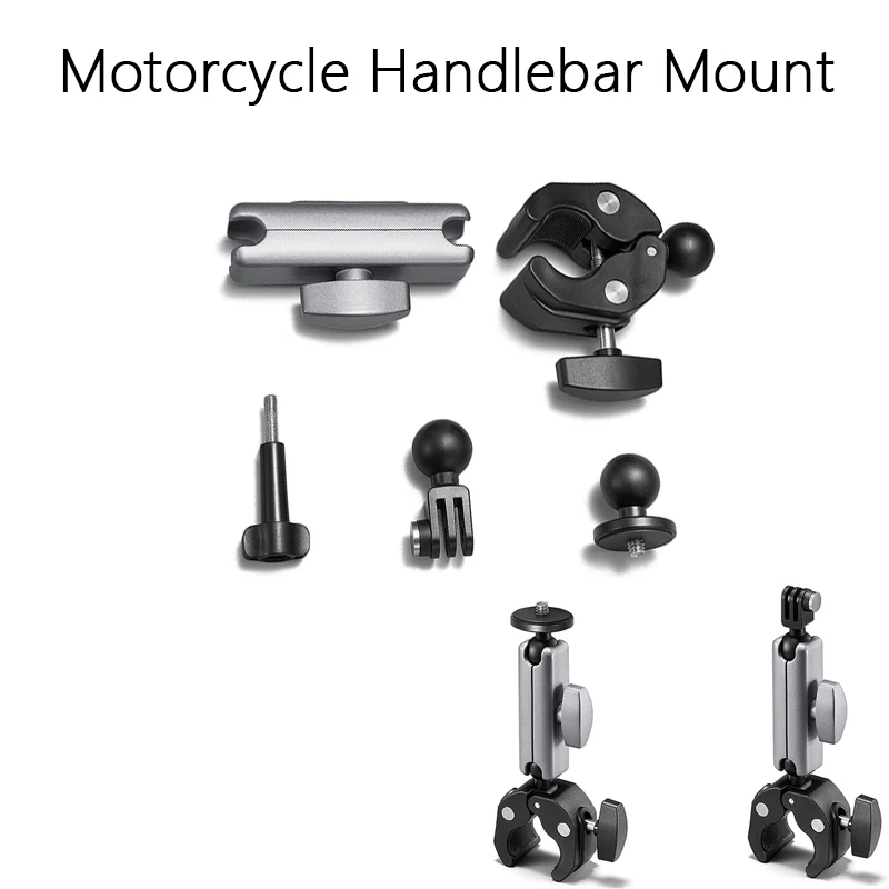 360 °   Aluminium-Legierung Motorrad-Lenkerhalterung Fahrradrahmen für GoPro Hero 13 12 11 10 Insta360 Dji Osmo Action-Kameras