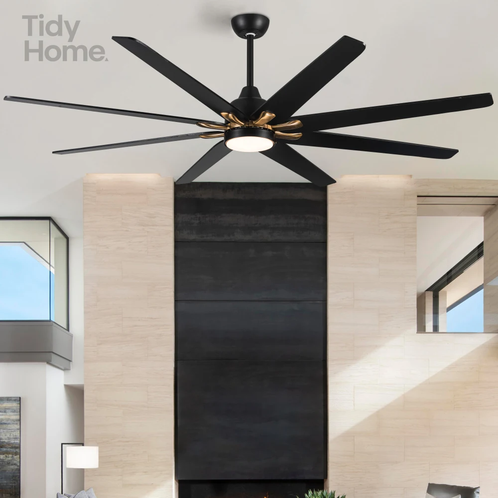 72in Modern LED Lighting with Remote Control ceiling fans, indoor ceiling fans with six wind speeds, Timing function,noise-free