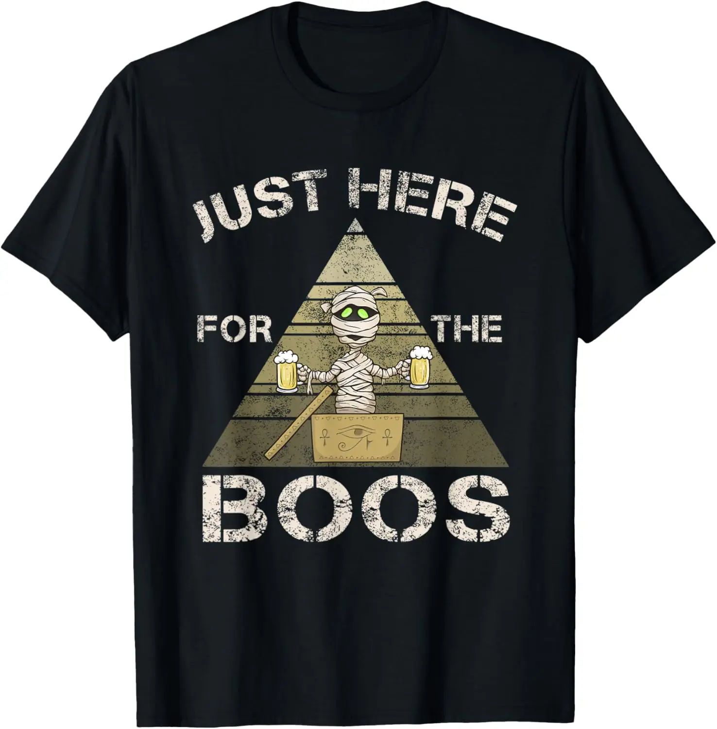 Just Here For The Boos Funny Halloween Mummy Costume T-Shirt