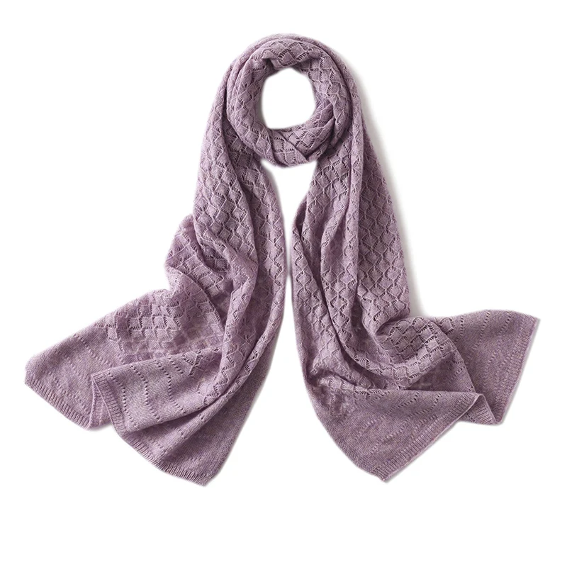 Women's high-quality knitted cashmere comfortable warm scarf cashmere scarf women's long solid color scarf headscarf 100%