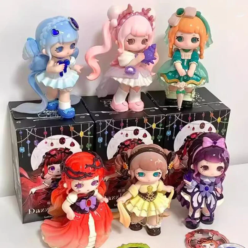 

Ziyuli Blind Box Action Figures Toys 5 Rd Dazzling Gem Series Kawaii Cute Mystery Model Doll Desk Decor Collectible Gifts