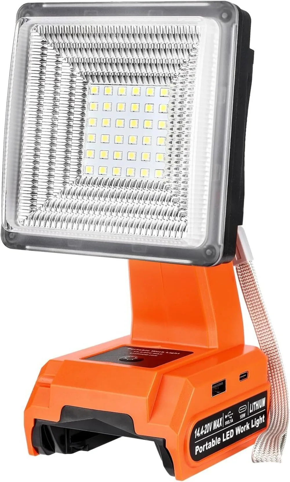 1500LM 25W LED Work Light for Black&Decker 20v Battery Outdoor Flood Light With USB for Jobsite Car Repairing, Camping Emergency