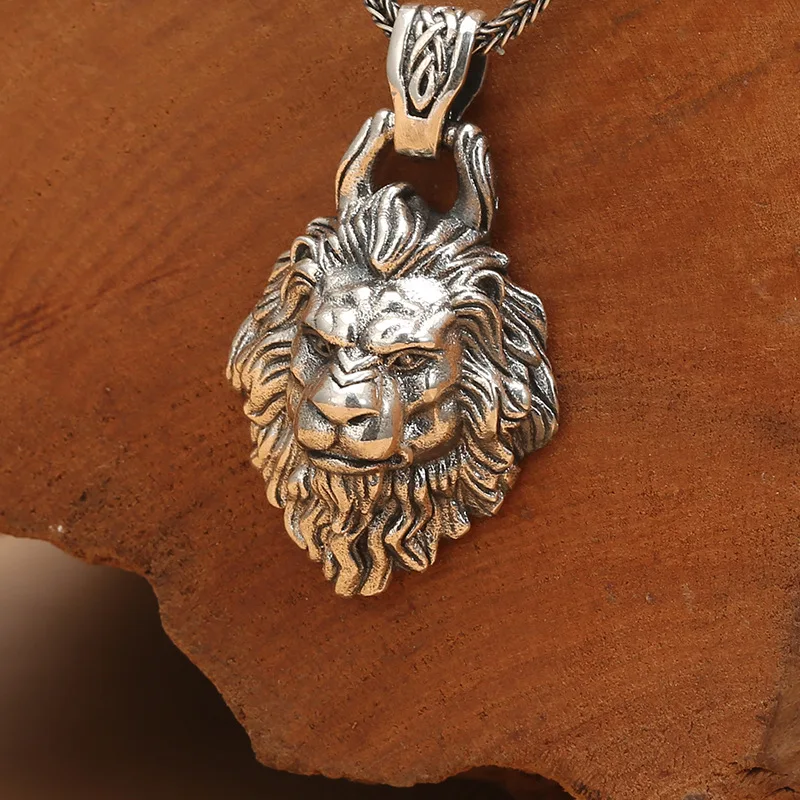 

Wanbeast lion open pendant domineering Seiko create personality s925 sterling silver Thai silver retro