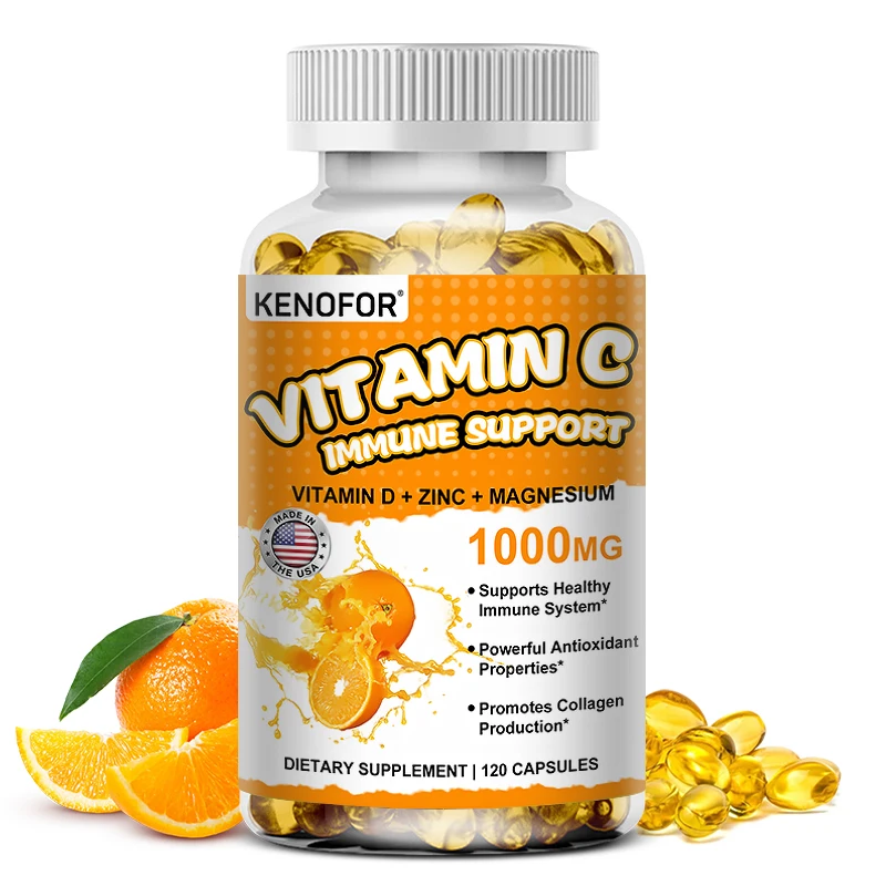 Vitamin C 1000 Mg Supplement - for Antioxidant, Joint, Immune, Skin, Cellular Respiration, and Cardiovascular Health