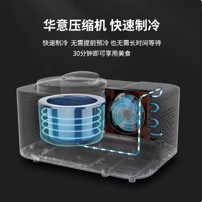 حار بيع آلة الآيس كريم المهنية المحمولة آلة الآيس كريم الصغيرة 1.2L قدرة التلقائي مع شاشة عرض Led