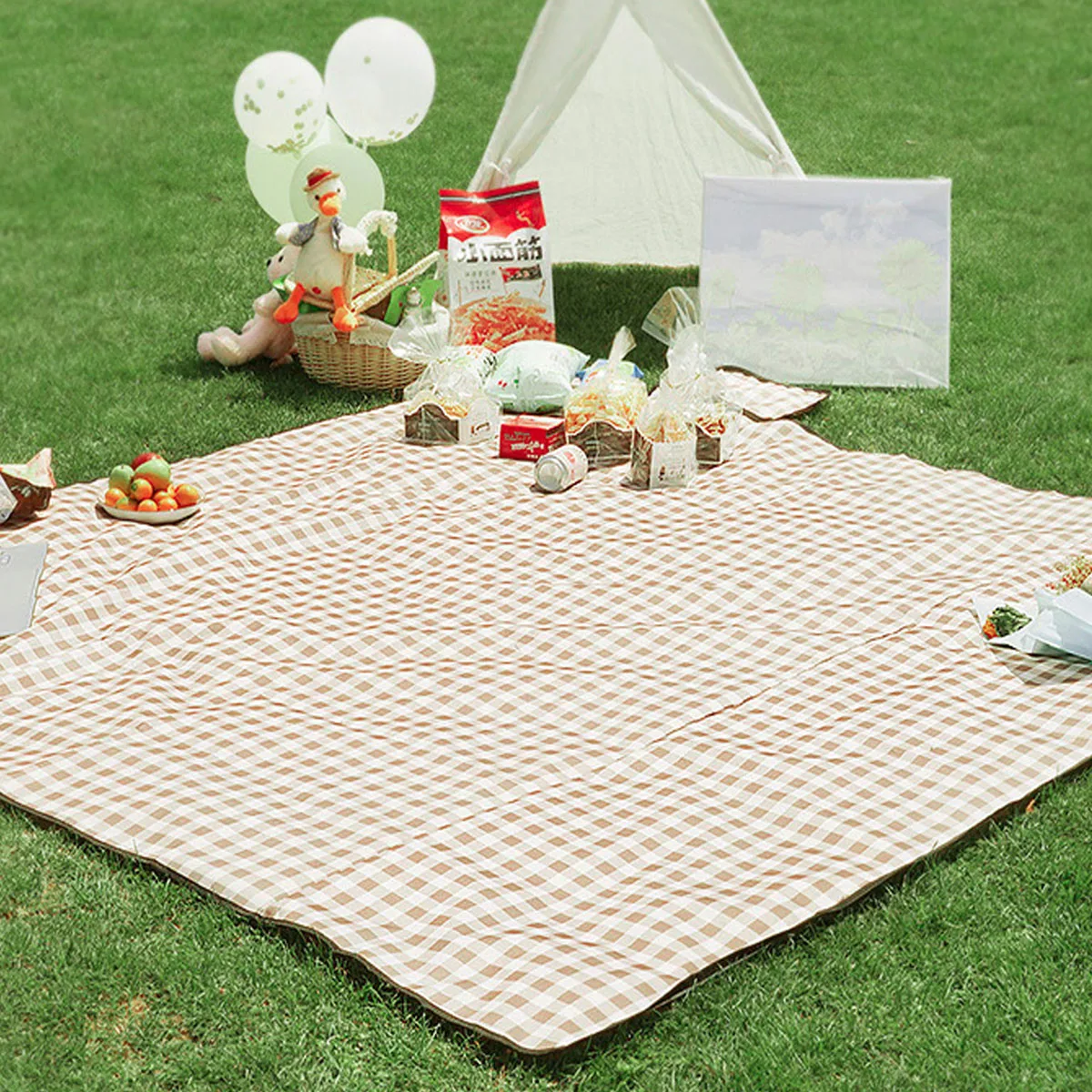 بطانية نزهة مقاومة للماء، بطانية شاطئ قابلة للغسل وخفيفة الوزن مناسبة للمشي لمسافات طويلة والتخييم والمتنزهات الخارجية