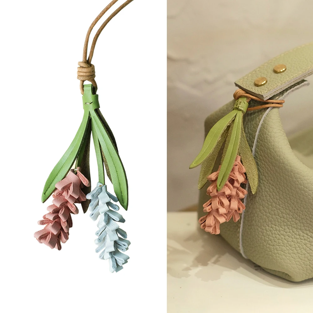 

Коровья кожа лаванды, подвеска для женской сумки, модный брелок, прочный, изысканное качество изготовления, украшение для сумки, аксессуары