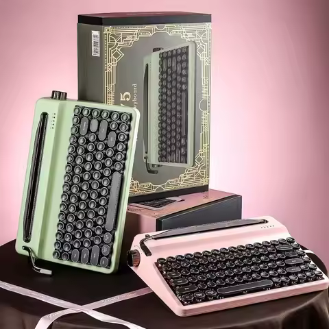 Yunzii QL75 Typewriter Mechanical Keyboards Wireless Tri-Mode Retro Qmk/Via Custom Rgb Hot-Swap Top Office Mechanical Keyboard