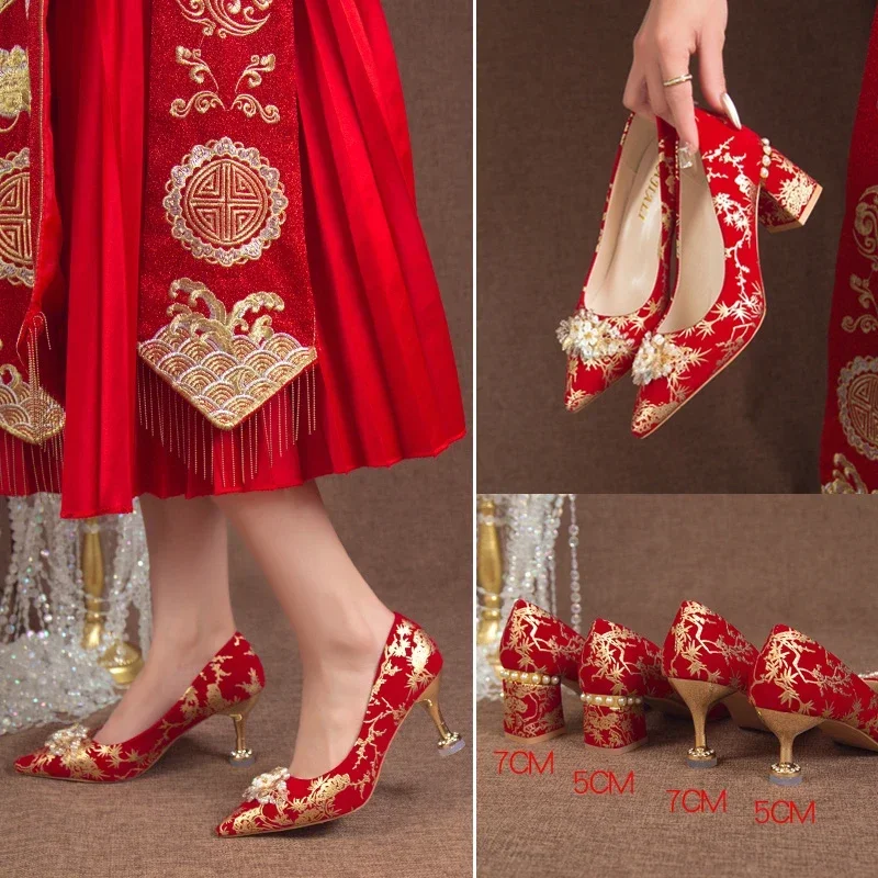 

Women Fashion Classic High Quality Stylish Comfort Red Wedding High Heel Shoes Lady Cool Stiletto Heels