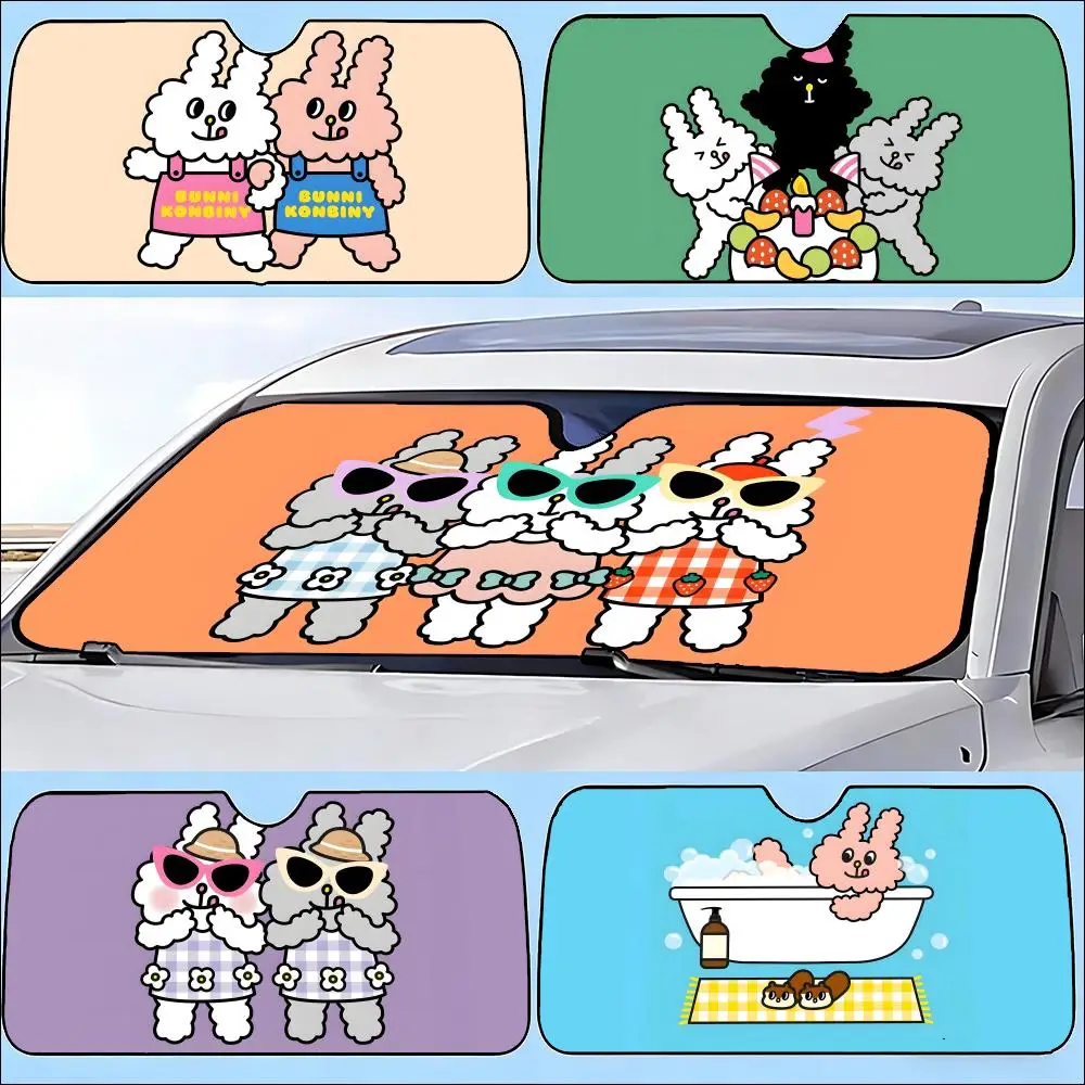 

Солнцезащитный козырек для автомобиля, защитный чехол для лобового стекла, автомобильный солнцезащитный козырек, защита от ультрафиолета, Rabbit Convenience Store