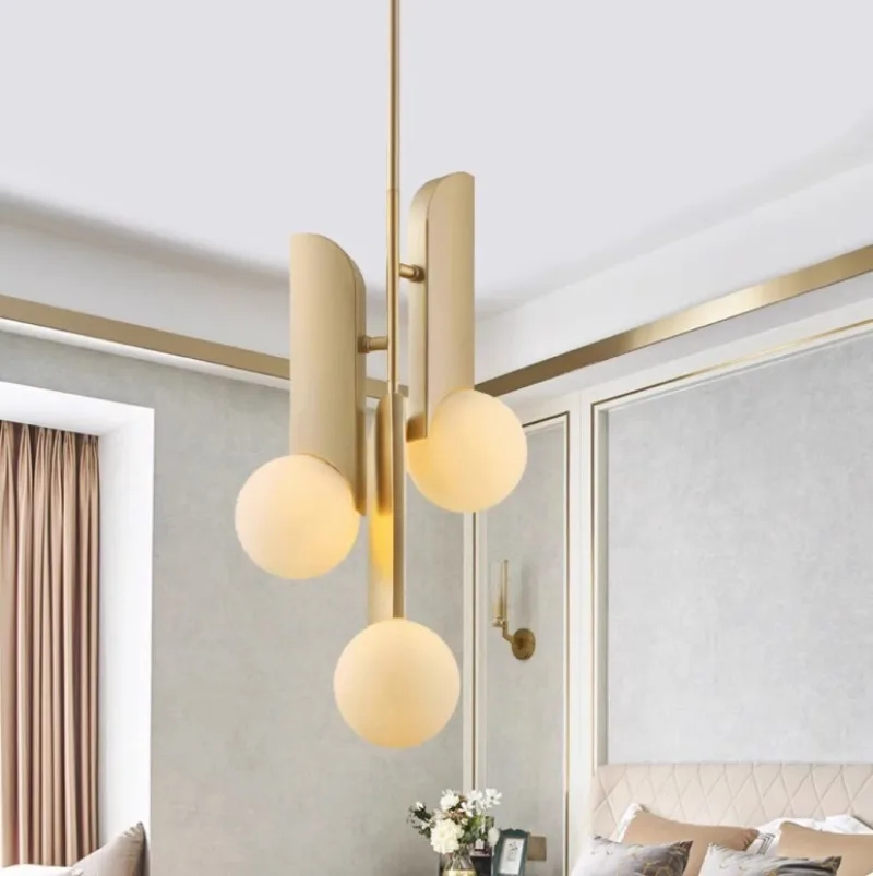 Nordic minimalist restaurant lights, bedrooms, bars, living rooms, hallways, round ball glass chandeliers