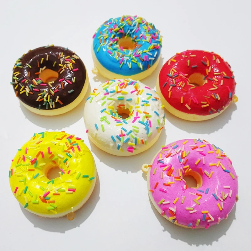 6.2 ซม.ประดิษฐ์ Donut MINI นุ่มของเล่นจำลองอาหารช็อกโกแลตเค้กการถ่ายภาพตกแต่ง Props Dropship