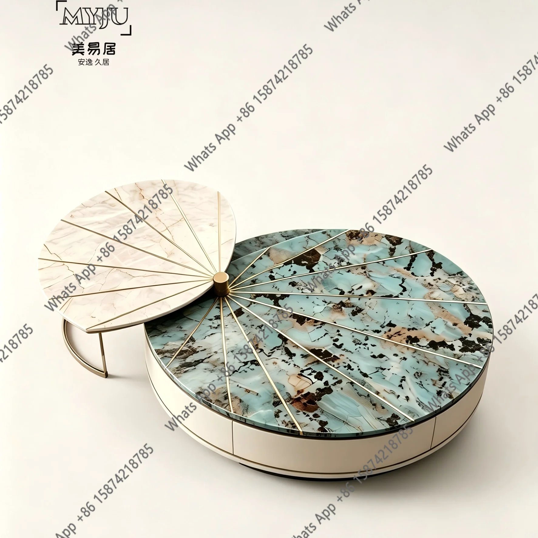 Italian minimalist light luxury modern simple living room coffee table combination designer creative special-shaped