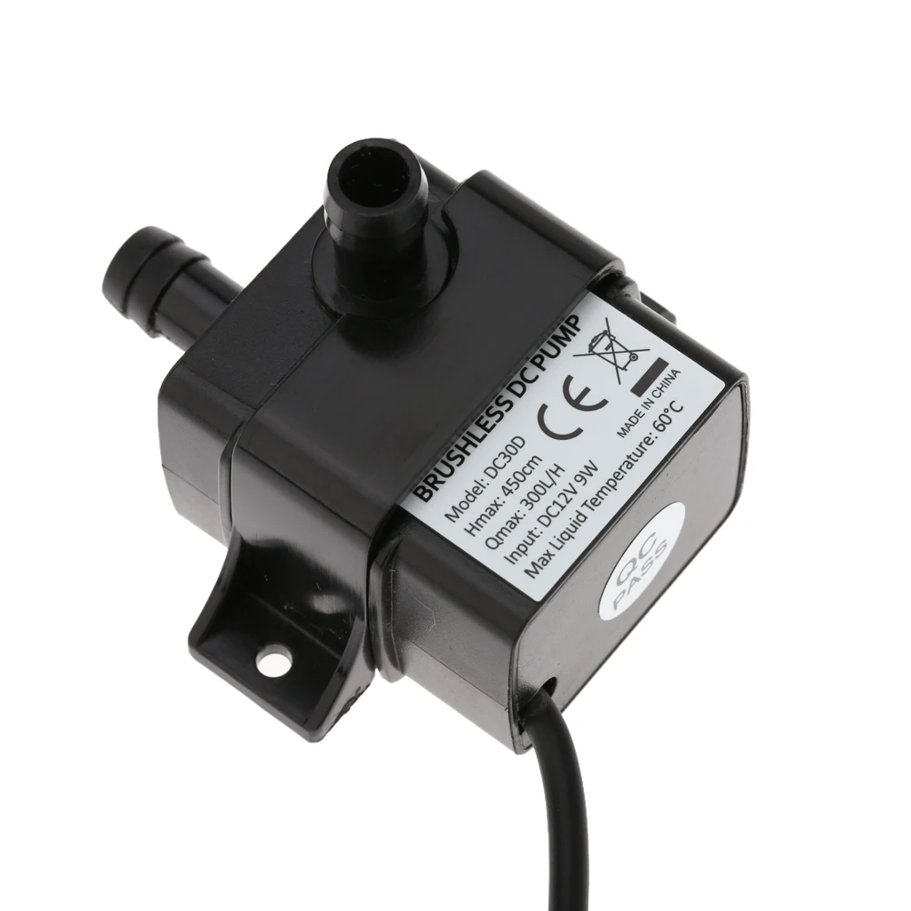 فائقة الهدوء صغيرة DC12V 9 واط مايكرو فرش مضخة زيت المياه نافورة غاطسة مقاوم للماء حوض السمك تعميم 300L/H رفع 450 سنتيمتر